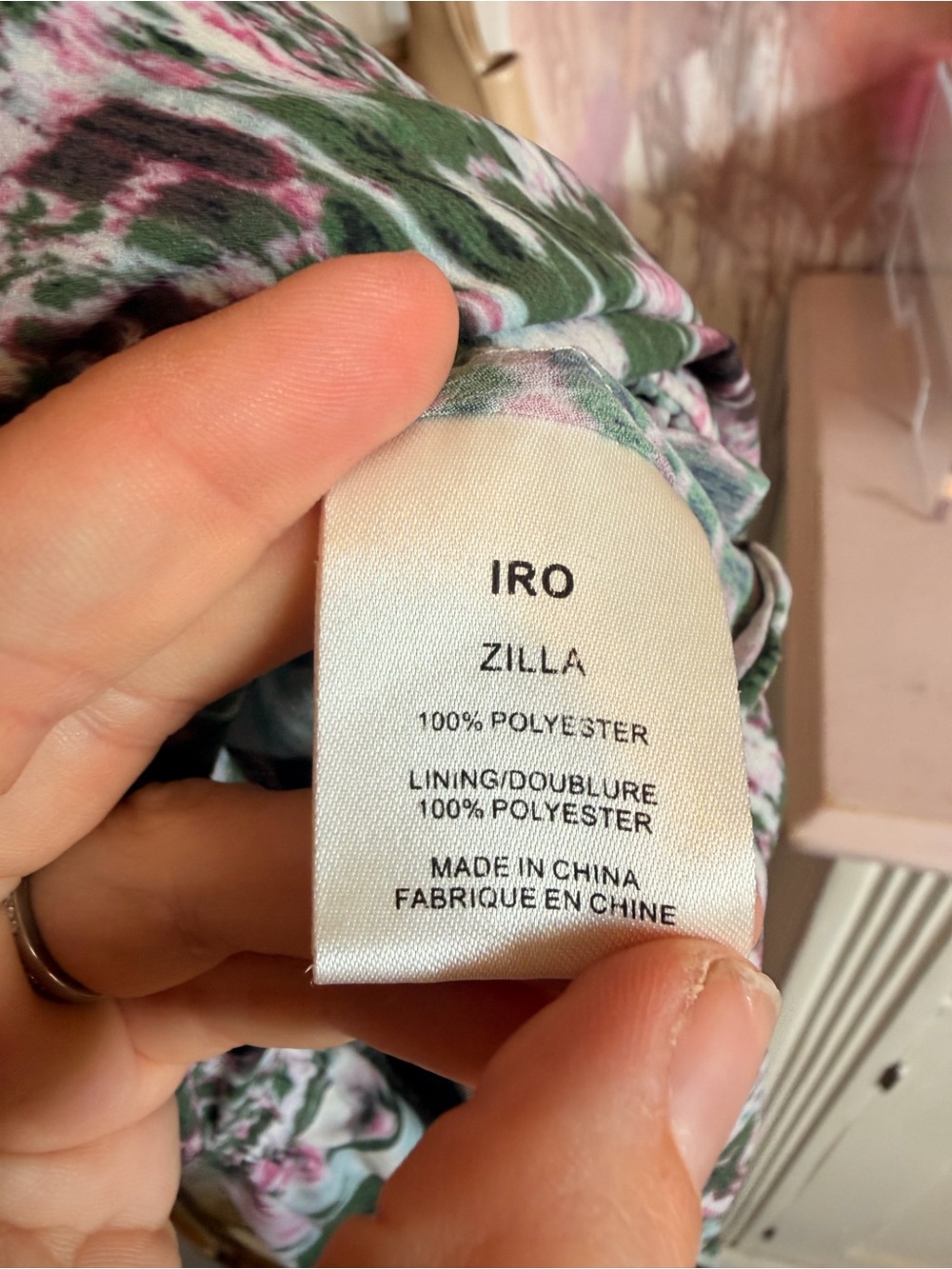 IRO Pink & Green Sleeveless Wrap Midi Dress - Picture 3 of 3